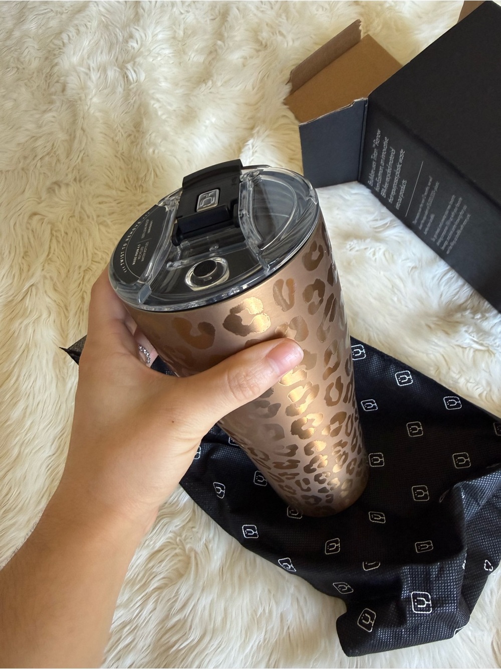 NEW Brümate Leak Proof Travel Mug NAV XL in Gold Cheetah print tumbler